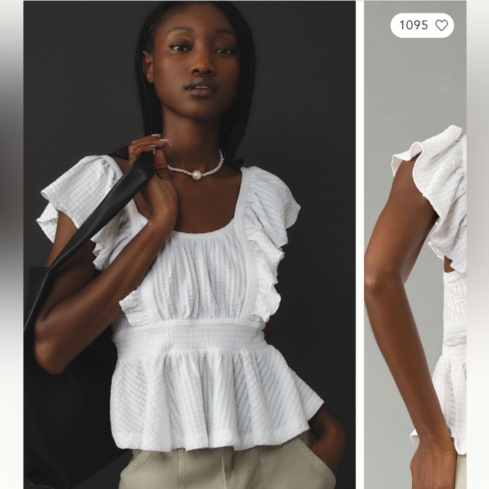 NWT Maeve Peplum Open Back Top